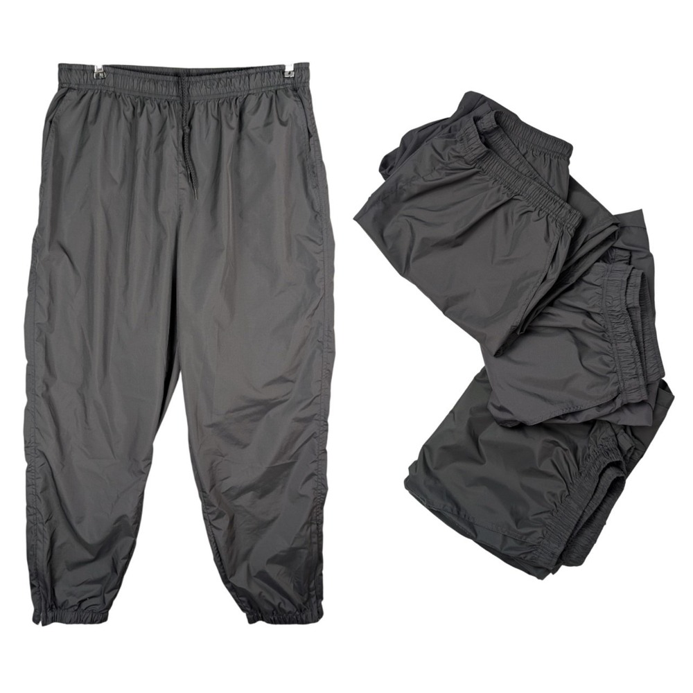 Prospirit Mens Gray Windbreaker Track Pants 3 Pair Bundle Large